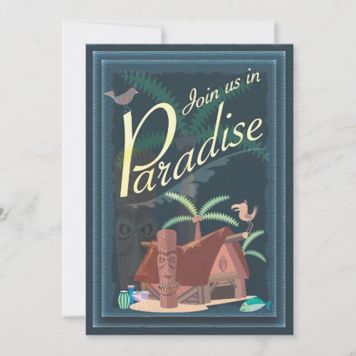 Paradise Blue Hawaii Margarita Party Invitation