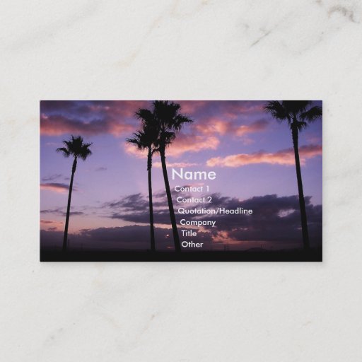 Customizable Paradise Business Cards