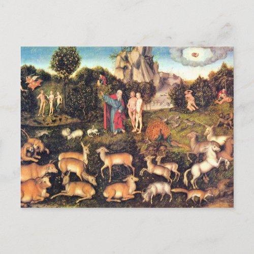 Paradise By Cranach D  Lucas Best Quality Postcard