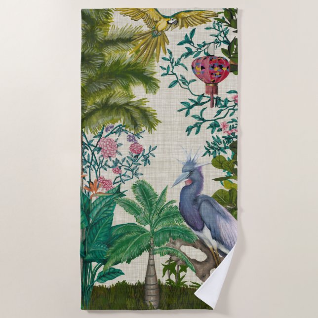 Paradise Chinoiserie Beach Towel (Front)