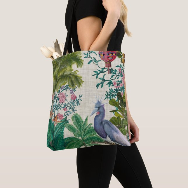 Paradise Chinoiserie Tote Bag (Close Up)