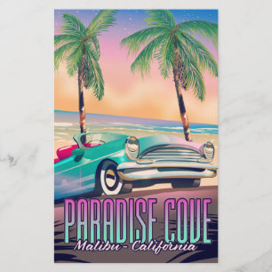 Paradise Cove,Malibu,California travel poster Stationery