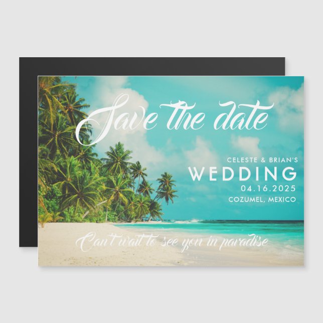Paradise Destination Mexico Wedding Save the Date (Front/Back)