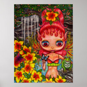 Paradise Fairy With Frog Poster
