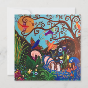 Paradise Fantasy Landscape with Birds Card