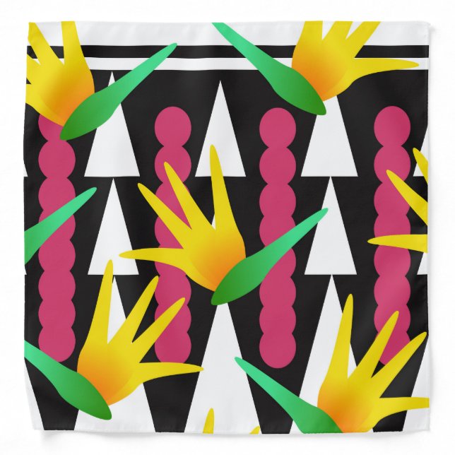 Paradise Floral African Motif Tribal Bandana (Front)
