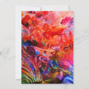 Paradise Floral Bird Phoenix Rising Flame Art Announcement