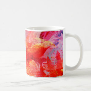 Paradise Floral Bird Phoenix Rising Flame Art Coffee Mug