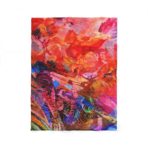 Paradise Floral Bird Phoenix Rising Flame Art Fleece Blanket