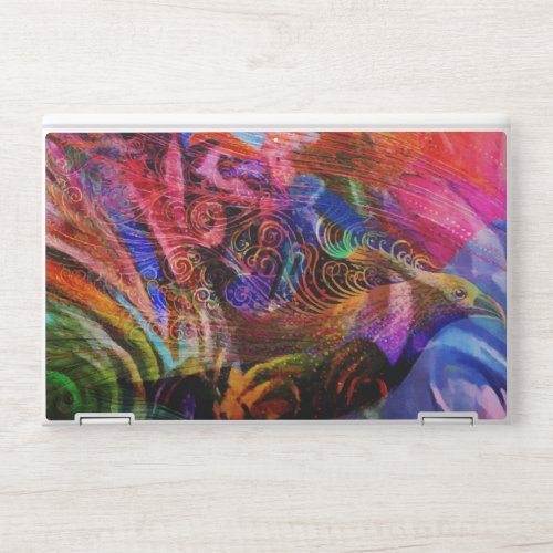 Paradise Floral Bird Phoenix Rising Flame Art HP Laptop Skin