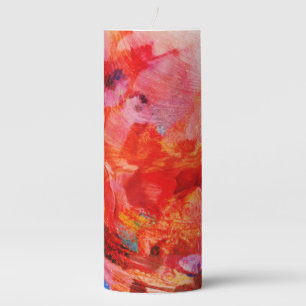 Paradise Floral Bird Phoenix Rising Flame Art Pillar Candle