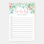 Paradise Floral Monogrammed Lined To-Do List Post-it Notes