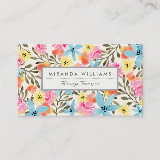 Customizable Paradise Floral Print Business Card