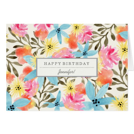 Paradise Flowers Custom Birthday Card | Zazzle