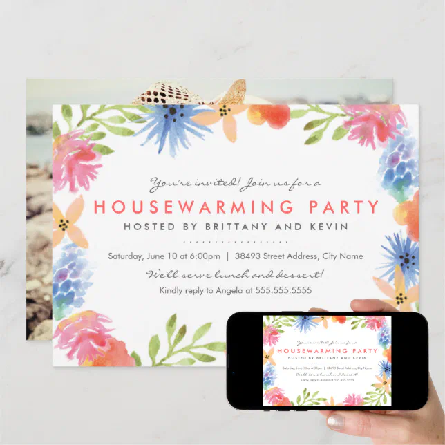 Paradise Flowers Housewarming Part Invite Zazzle