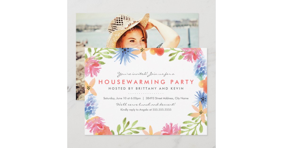 Paradise Flowers Housewarming Part Invite Zazzle