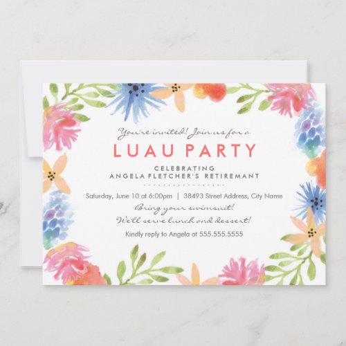 Paradise Flowers Retirement Party Invite