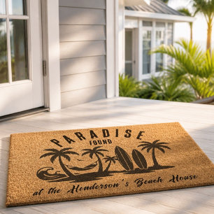 Paradise Found at the [Name] Beach House Fiber Doormat