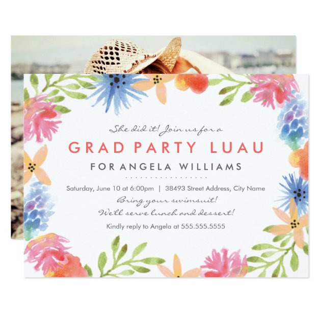 Paradise Grad Luau Invite