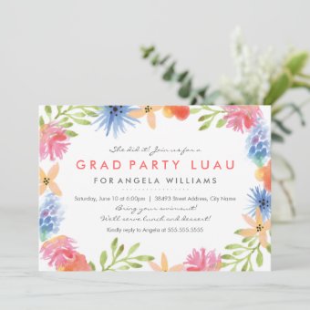 Paradise Grad Luau Invite | Zazzle