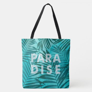 Paradise Hawaiian Palms Tropical In Teal Tote Bag by DriveIndustries at Zazzle