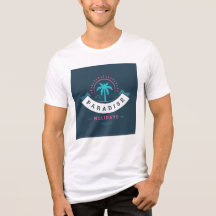 Paradise Holidays Retro Palm Tree Navy Blue White
