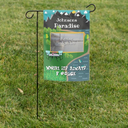 Paradise Home Flag Personalize Your Picture  Name