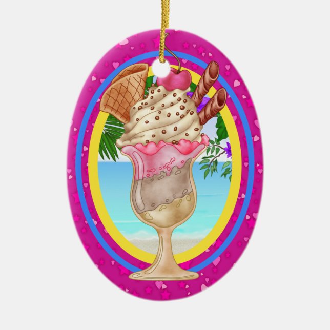 Paradise Ice Cream - SRF Ceramic Ornament (Front)