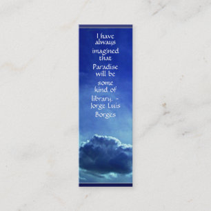 Paradise is a Library Mini Bookmark Business Card