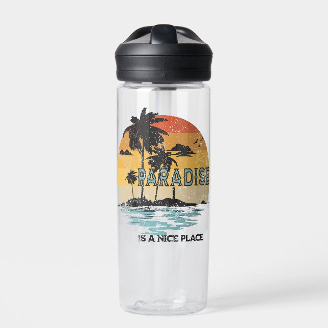 Paradise Is A Nice Place Water Bottle (Front)