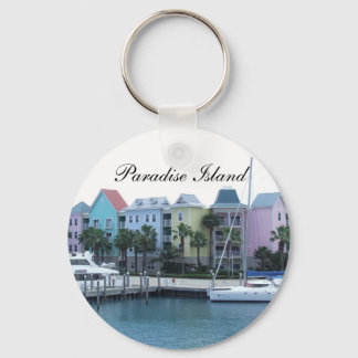 Paradise Island Bahamas Colorful Buildings Keychain