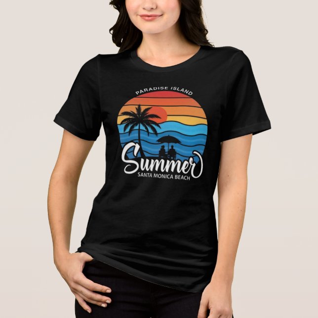 Paradise Island Santa Monica Beach-35307 Tri-Blend Shirt (Front)