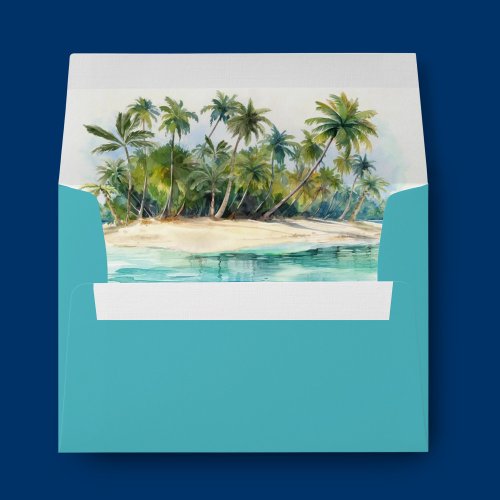 Paradise Island Tropical Beach Wedding Envelope