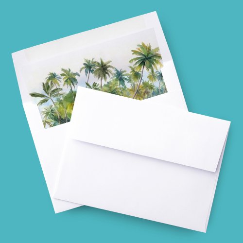 Paradise Island Tropical Beach Wedding Envelope Liner