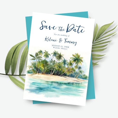 Paradise Island Tropical Beach Wedding Save The Date