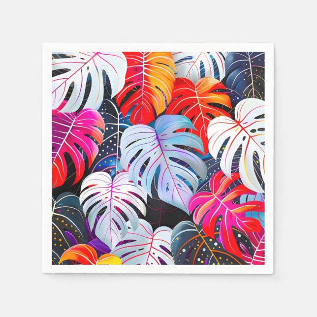 Paradise Jungle Tropical Foliage Napkins (Front)