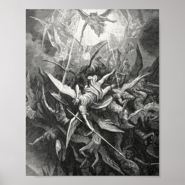 Paradise Lost Fall Of Rebel Angels Gustave Dore Poster (Front)