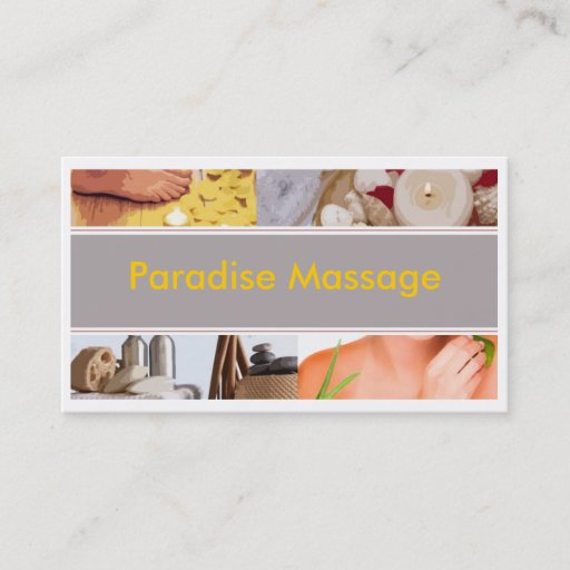 Customizable Paradise Massage Business Card Templates