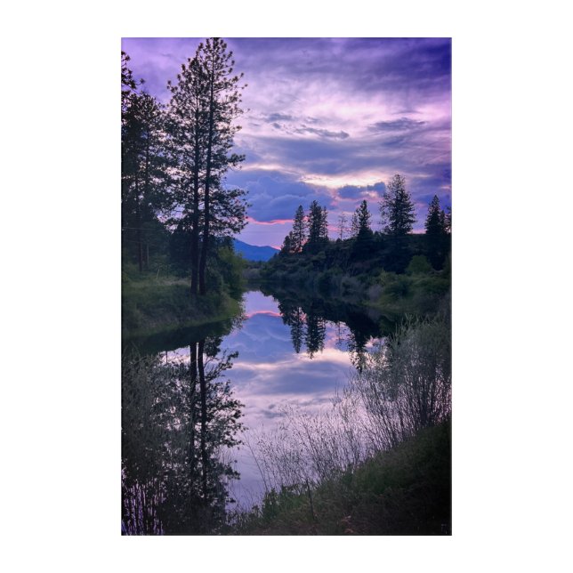Paradise, Montana Twilight Acrylic Print (Front)