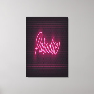 Paradise Neon Light Canvas Print