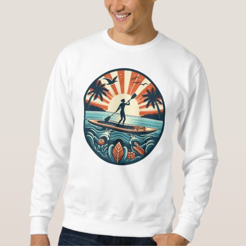 Paradise Paddle Boarding at Sunset Sweatshirt