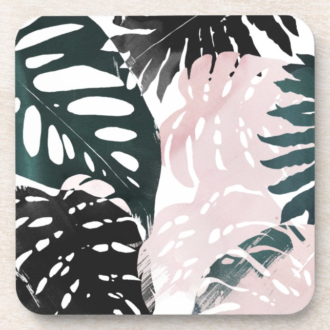 Paradise Palm Fronds Beverage Coaster (Front)