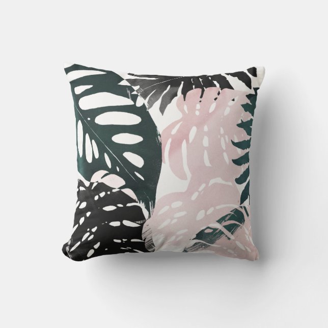 Paradise Palm Fronds Throw Pillow (Front)