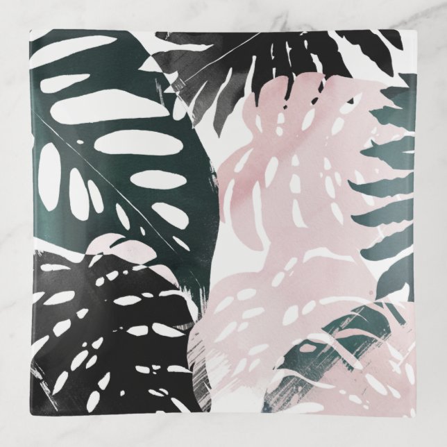 Paradise Palm Fronds Trinket Tray (Front)