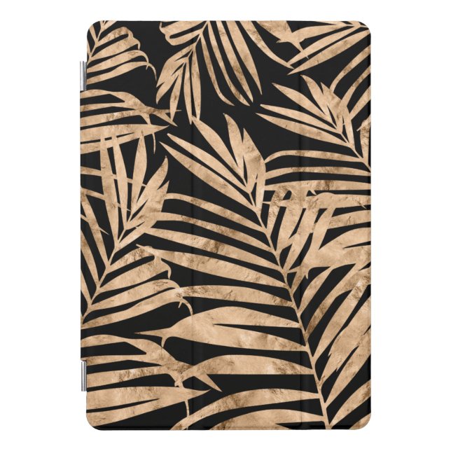 Paradise Palm Hawaiian- Black and Gold iPad Pro Cover (Front)
