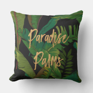 Paradise Palm Hawaiian Reversible- Multi colored Outdoor Pillow