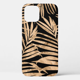 Paradise Palm Hawaiian Tropical- Gold and Black  iPhone 12 Pro Case