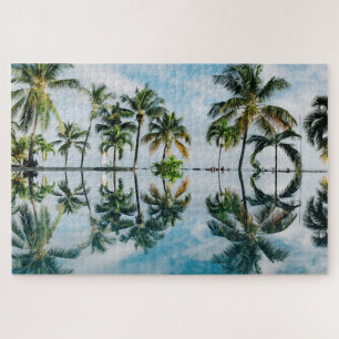 Paradise Palm Trees Reflections Jigsaw Puzzle