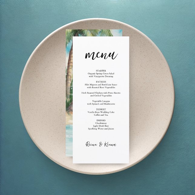 Paradise Palms Tropical Beach Wedding Menu (Creator Uploaded)