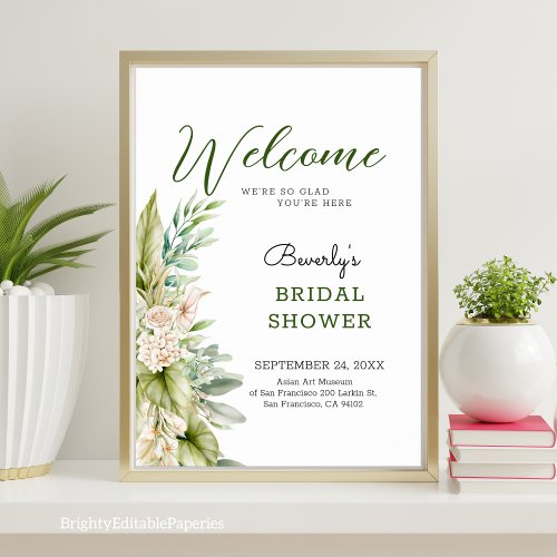 Paradise Pampas Bridal Shower Welcome sign